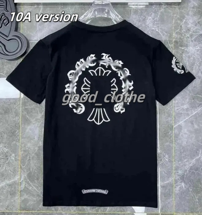 2026 High Quality Cross Sanskrit ch T-Shirt Men women Heats Printed Cotton Casual Chrome Tees Short Sleeve Hip Hop Chrome Hoodie Lightweight And Breathable 064