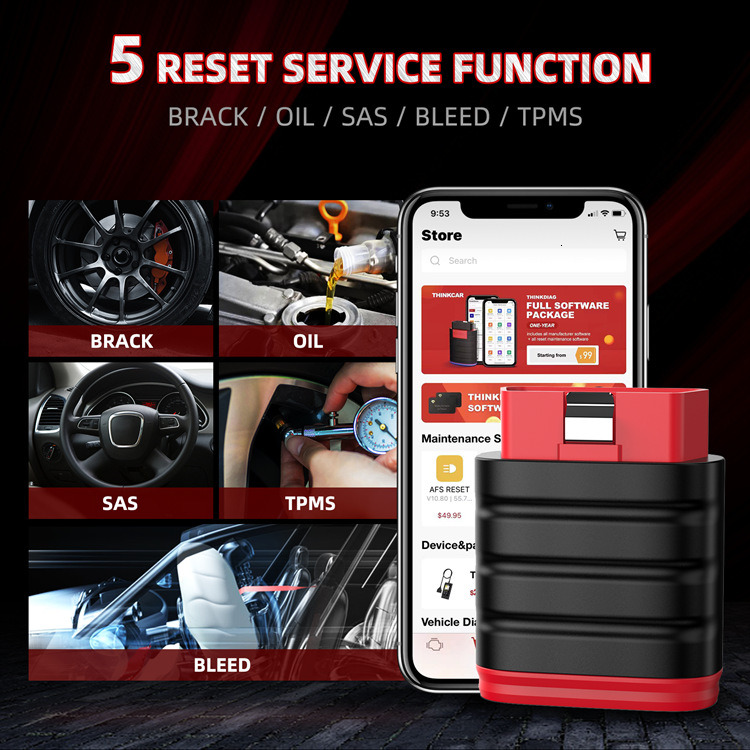 THINKCAR Thinksafe OBD2 Full System Diagnostic Tool Oil Maintenance Electronics