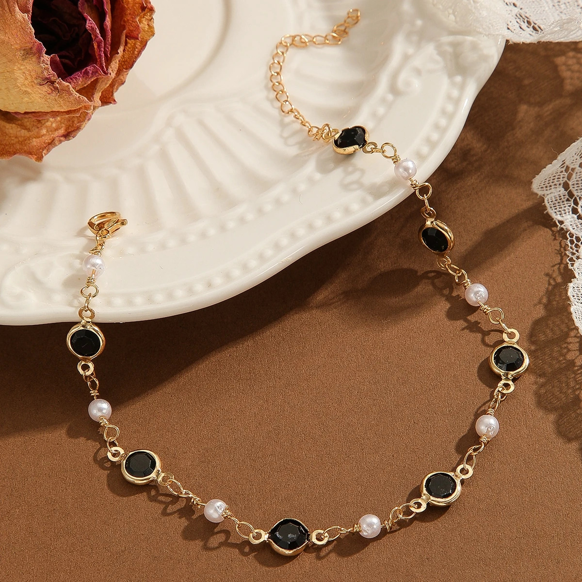 Kinitial Rhinestone Chain Womens Anklets Bracelet On Leg Accessories Wedding Party Trendy Jewelry 260113