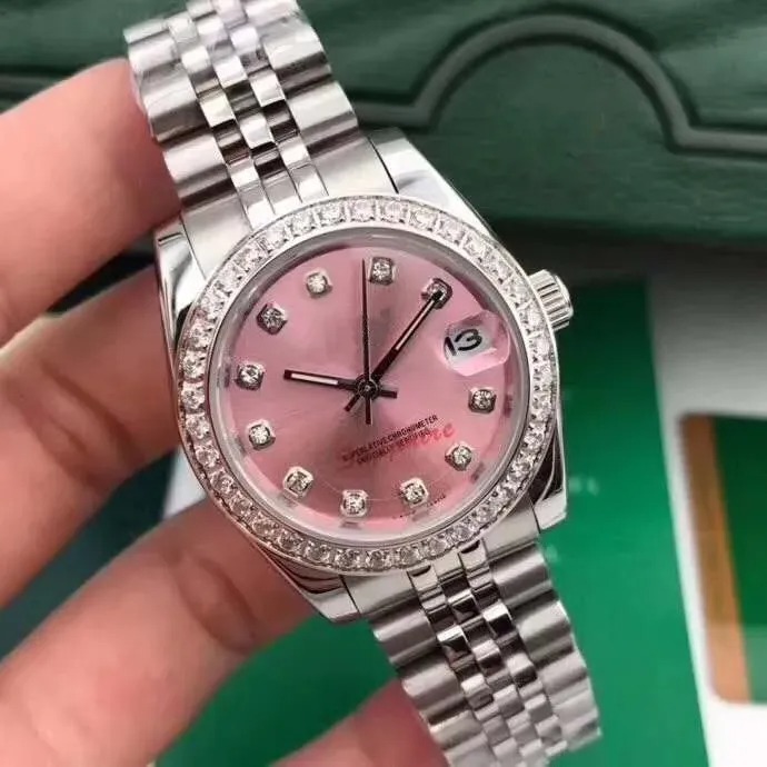 U1 Top AAA luxury Designer Watch Watches womens Day Date Just Jubilee Shell Dial Mechanical automatic Diamond bezel Sapphire Pink Ladies watches Montre Luxe