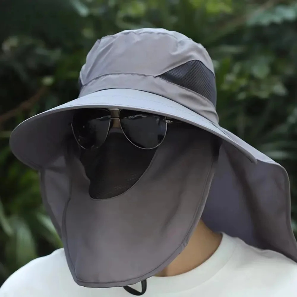 Outdoor Unisex Summer Hat UV Protection Breathable Fishing Cap Sunshade Neck Protection Cycling And Climbing Hat Waterproof 260113