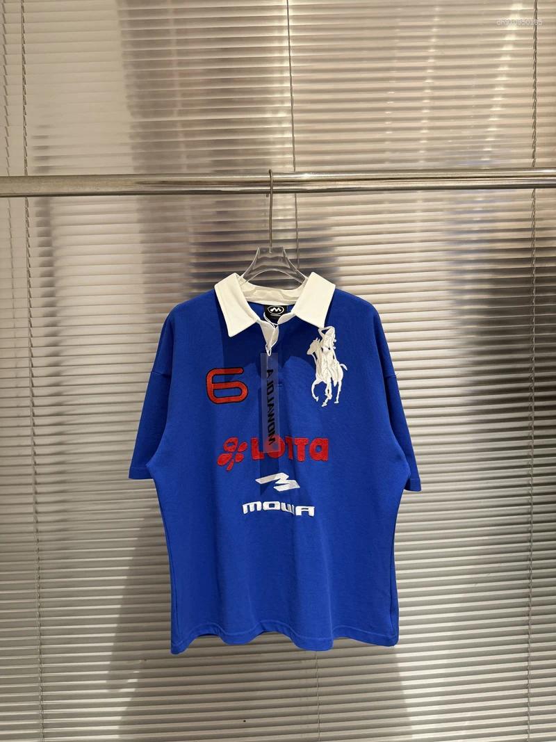 Men's T Shirts Embroidery Mowalola Tshirts Digit 6 Label Polo Tee Top Women's Cotton Short Sleeve T-shirt High-quality Hip-hop Rock Casual S