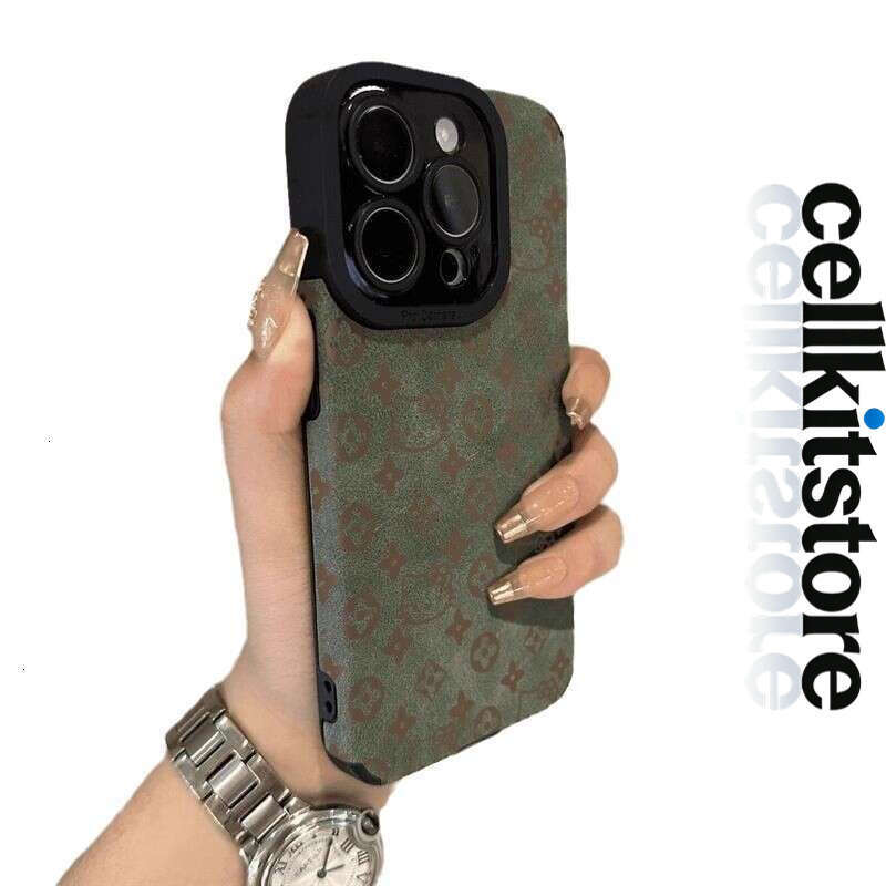 Retro Monogram Cat Pattern iPhone Case, Premium Suede Texture Full Coverage Cover with Precision Cutouts, Compatible with iPhone 17 Pro Max/16 Max/15 