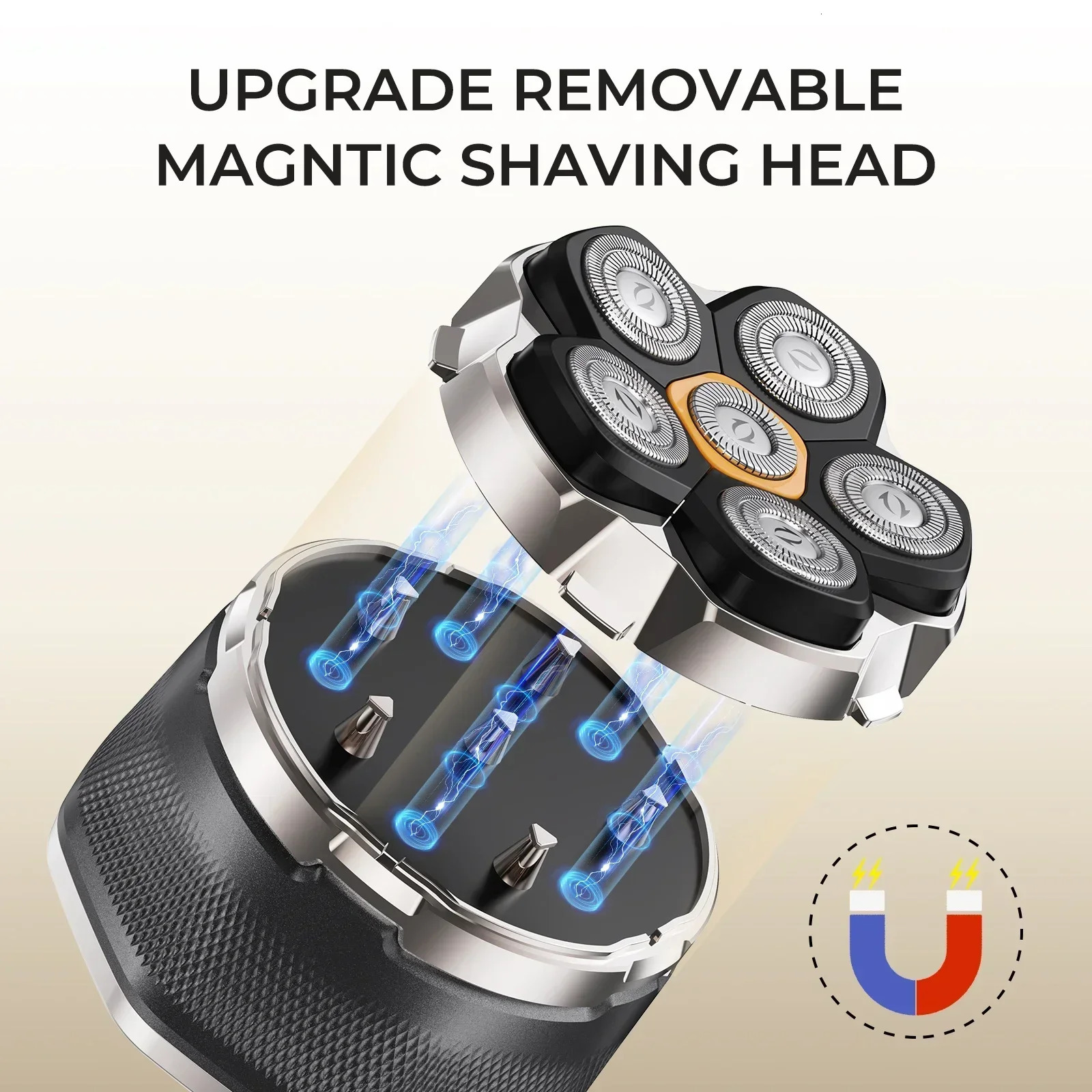 Sweker Head Shaver for Bald Men Magnetic Electric Razor IPX7 Waterproof Rechargeable Beard Shavers 260112