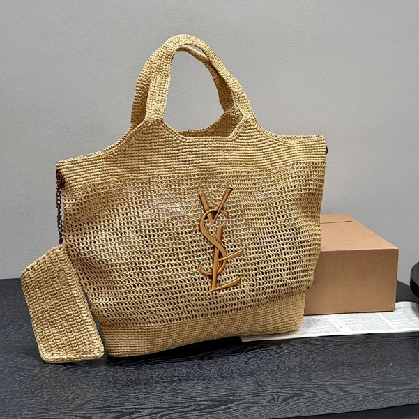 Beach Bag Tote Bag Designer Bag Summer Straw Shoulder Bag Antique Bronze Hardware Luxury Bag Women's Handbag Large Capacity Shopping Bag Min