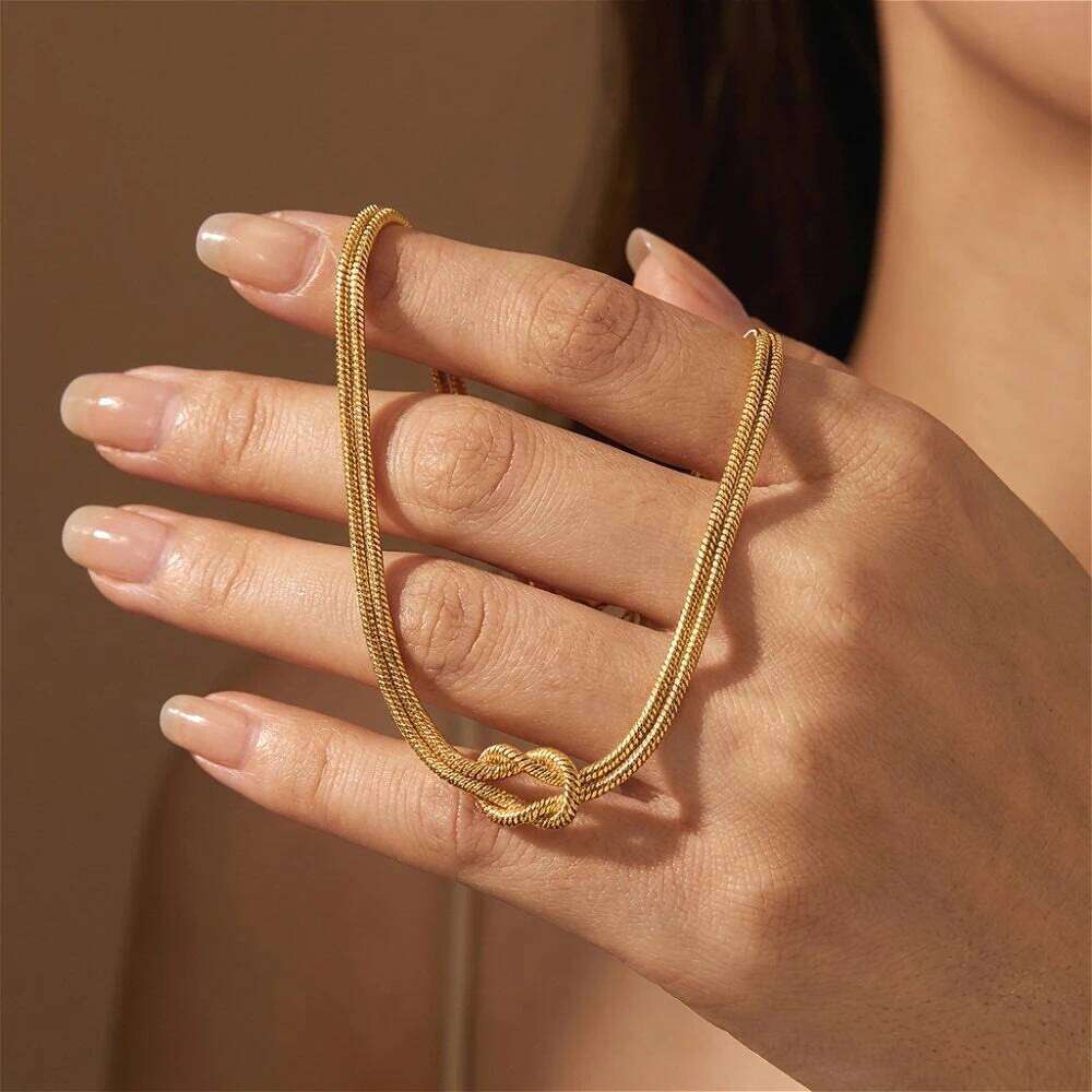 Valentine's Day Infinity Love Knot Stainless Steel Bracelets Snake Chain Elegant Friendship Couples Bangles For Women Bridesmaid Jew 26H0115