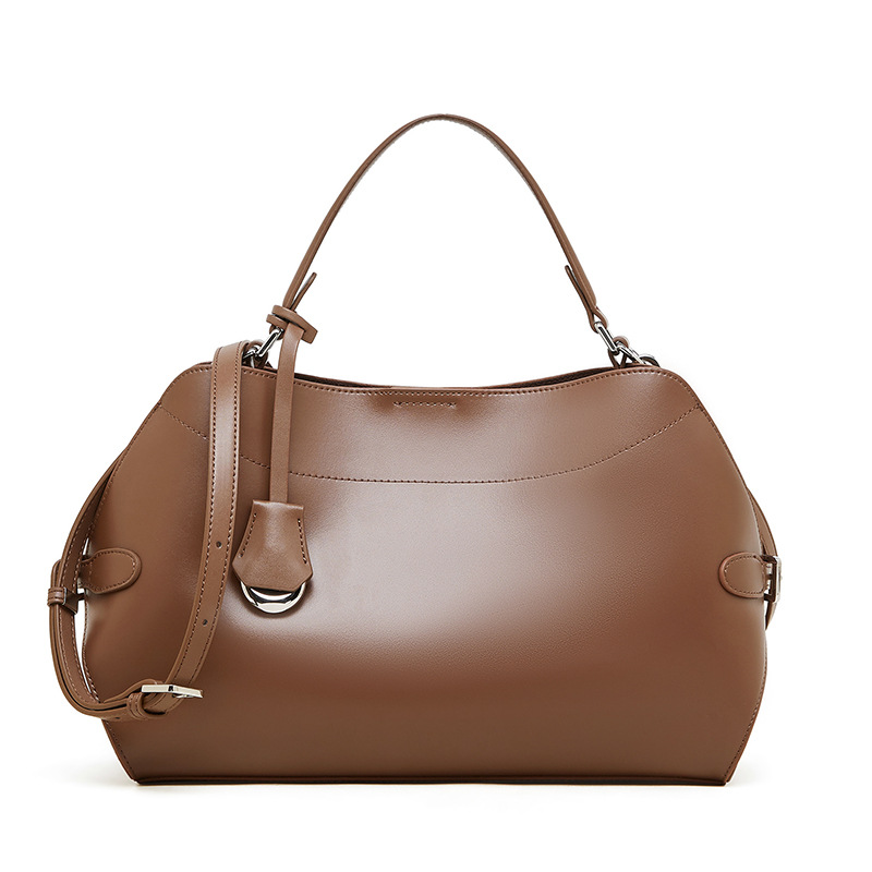 New ladies' computer handbag, new high-end women's niche handbag, large capacity women's handbag, leather shaped bag, water bucket bag