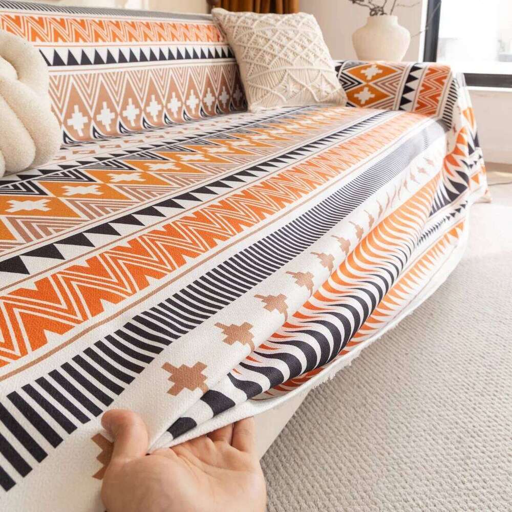1 Bohemian Style Printed Towel, Living Room Sofa Cover, Wave Soft Pet Friendly Multifunctional Protector, Blanket Cushion
