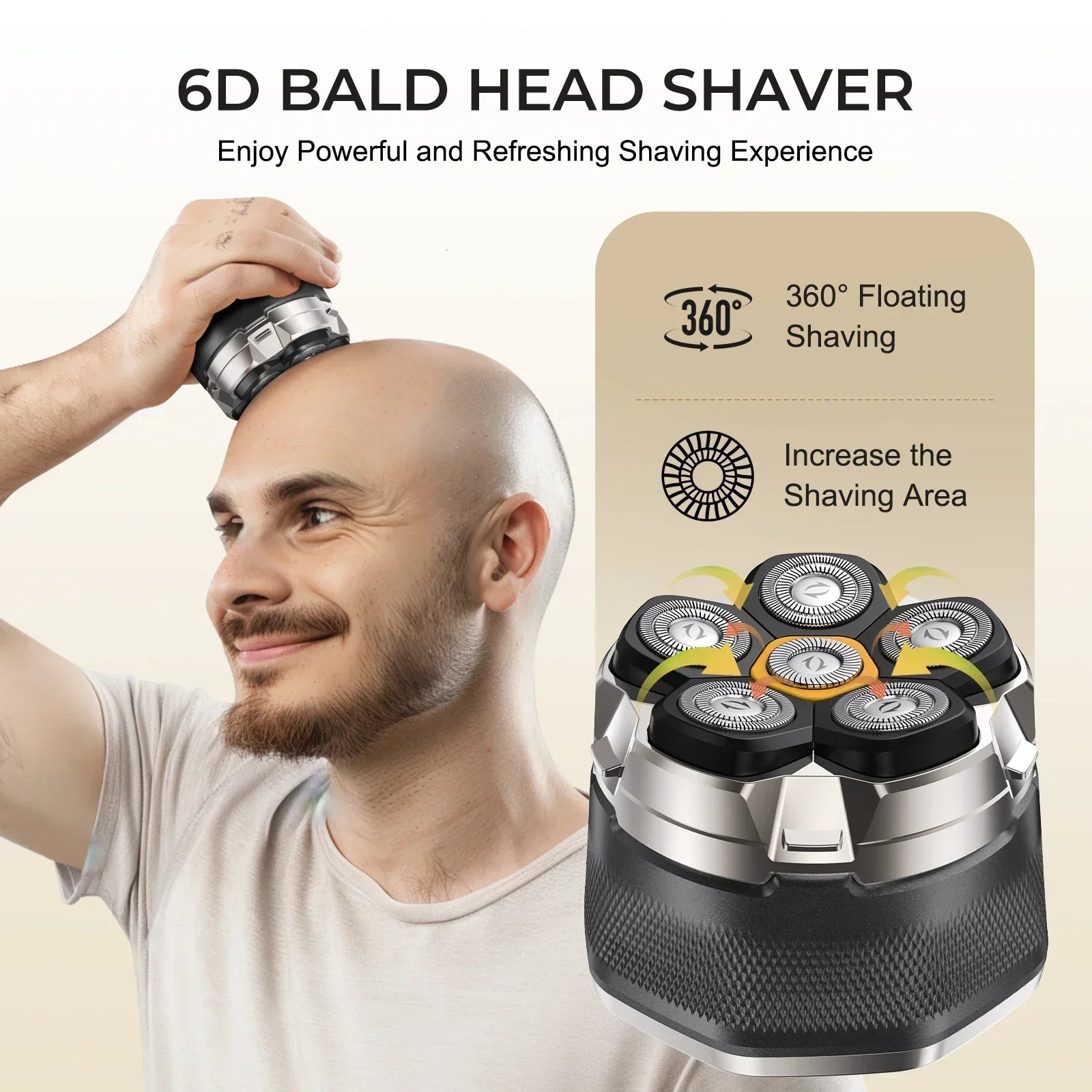 Sweker Head Shaver for Bald Men Magnetic Electric Razor IPX7 Waterproof Rechargeable Beard Shavers 260112