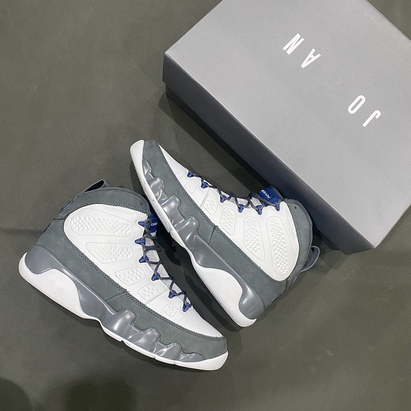 TOP Quality 9s RETROWHITEFRENCH BLUE Mens Basketball Shoes Outdoor Sneakers With Original Box Free Shipping!