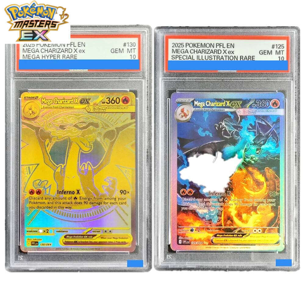 DIY POKEMON PFL English PHANTASMAL FLAMES 130/094 125/094 MEGA CHARIZARD X EX GEM MT 10 PTCG Gift Collection Cards L260114