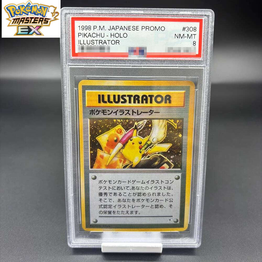 DIY 1998 P.M.JAPANESE PROMO ILLUSTRATOR PIKACHU Collection 10Points Rating Anime Game Card Gift Toy L260114