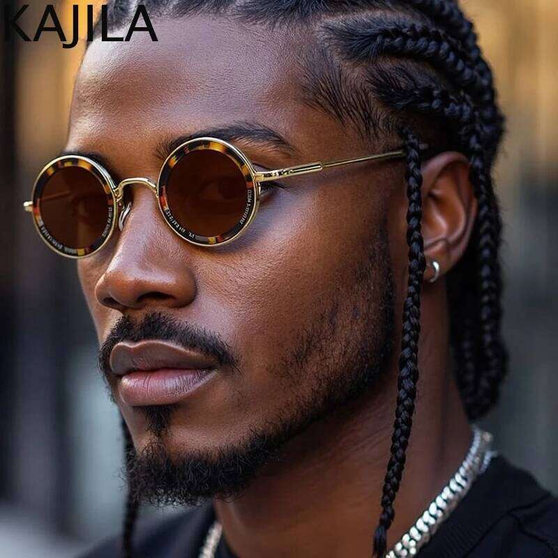 Valentine's Day Small Frame Round Steampunk Sunglasses Men 2026 Luxury Brand Retro Punk Sun Glasses For Male Classic Driving Eyewear 26W0115