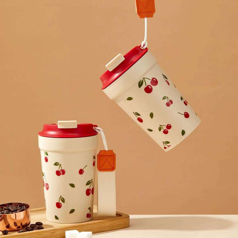 Travel Portable Plastic Mug With Nylon Rope Student Leak Proof Water Cold And Heat-Resistant Milk Coffee Cup