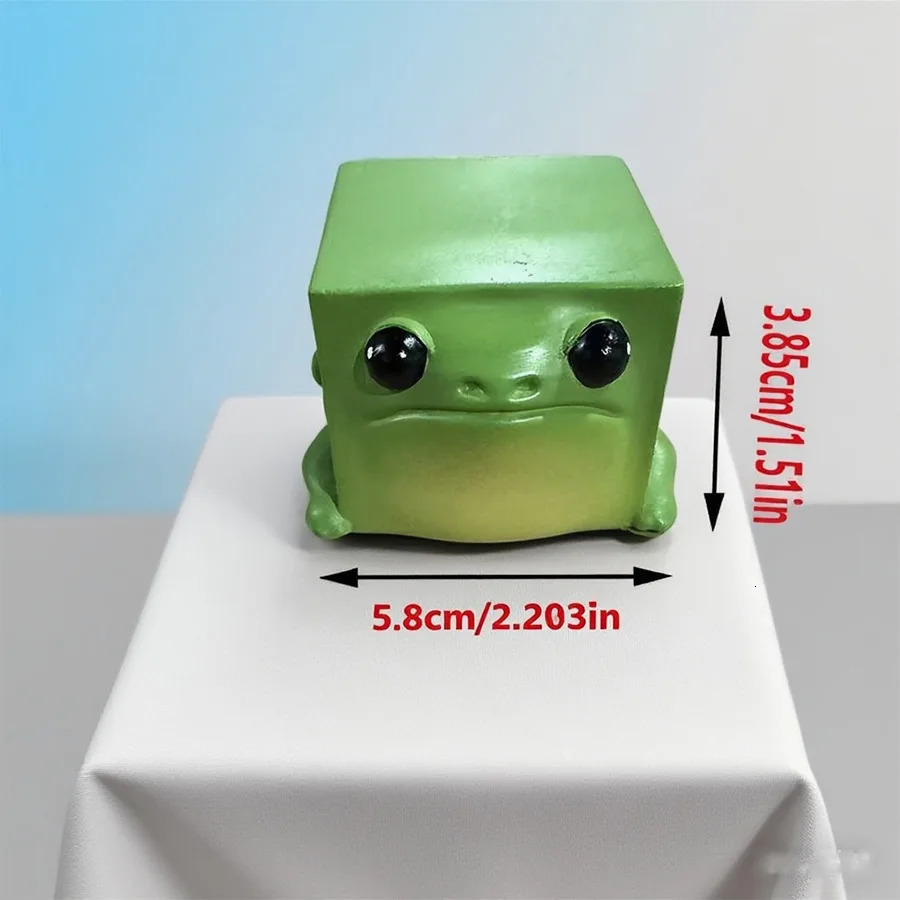 Resin Square Frog Statue Decoration Cute Desktop Suitable As A Durable Animal Gift for Enthusiasts 260114