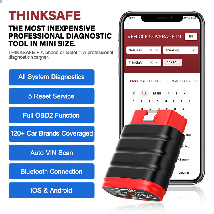 THINKCAR Thinksafe OBD2 Full System Diagnostic Tool Oil Maintenance Electronics
