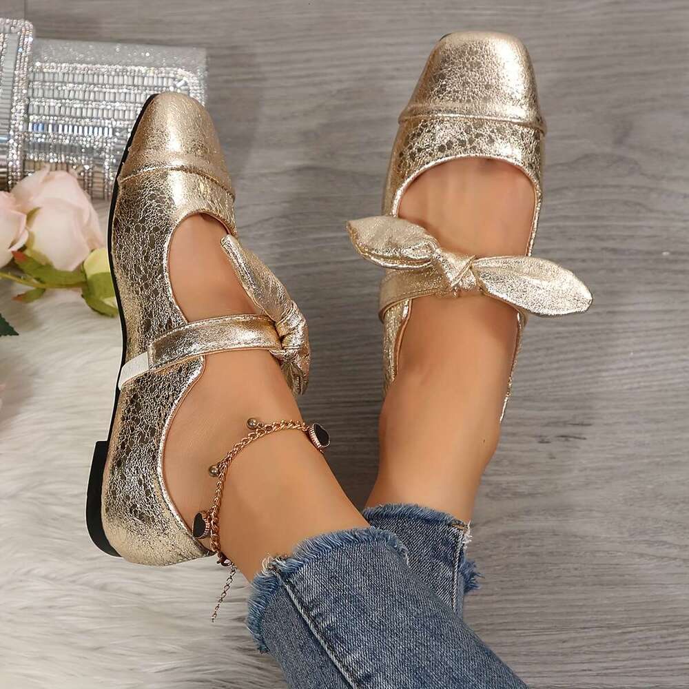 Ladies' Spring/Summer New Fashion Versatile Bow Mary Jane Fairy-Style Comfortable And Stylish Flat Shoes, Women Shoes