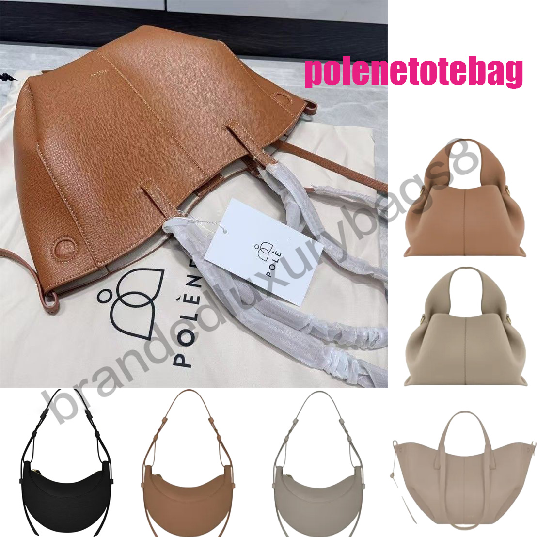 Designer Tote bag Genuine Leather Bag Half Moon Cyme Bag Smooth Shoulder Bag Tonca Bag Purse Top quality Cross Body Bag Mini Purse Textured Leather Hobo Bags
