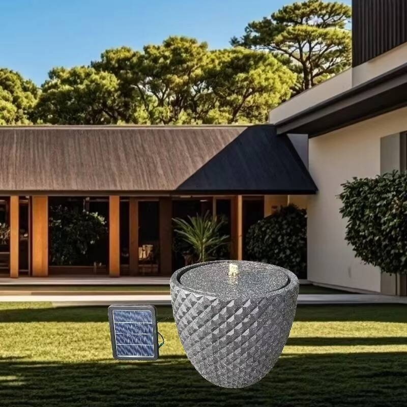 Diamond Design Fountain Black Garden Decoration Outdoor Solar Water Pump