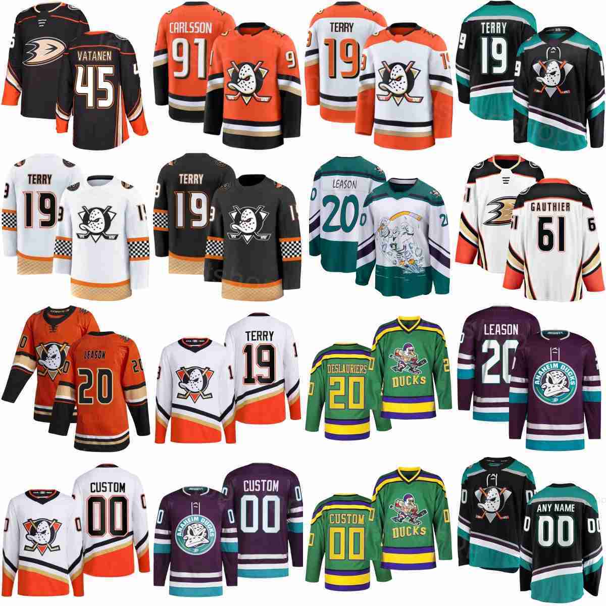 Anaheim Hockey Jersey 1 2026 Team 91 Leo Carlsson 61 Cutter Gauthier 19 Troy Terry 45 Beckett Sennecke 20 Chris Kreider Jackson LaCombe Lukas Dostal M