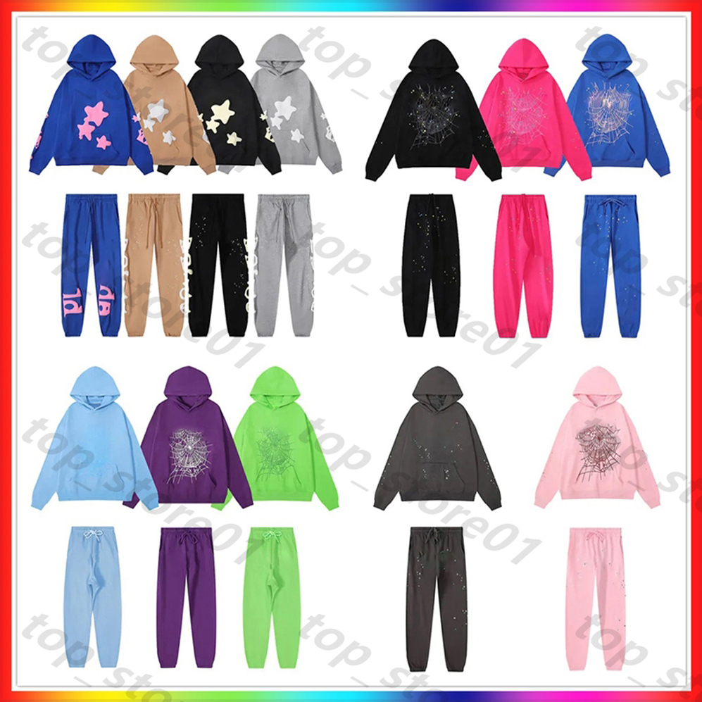 designer hoodies for men Sweatshirts spider hoodie women's fashion Puff spiderhoodie hooded sweatshirt sweatpants set cobweb sp5derhoodies multi style tracksuit