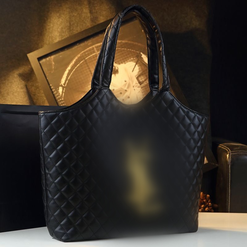 Women's leather handbag - trendy diamond pattern large capacity underarm casual and versatile single shoulder bag