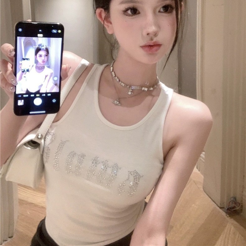 Y2k style cute Womens Sleeveless baby Tank Tops 2000s Punk Print Short Vest Tee Cool Street Fashion Gothic Women Clothing Emo 250320