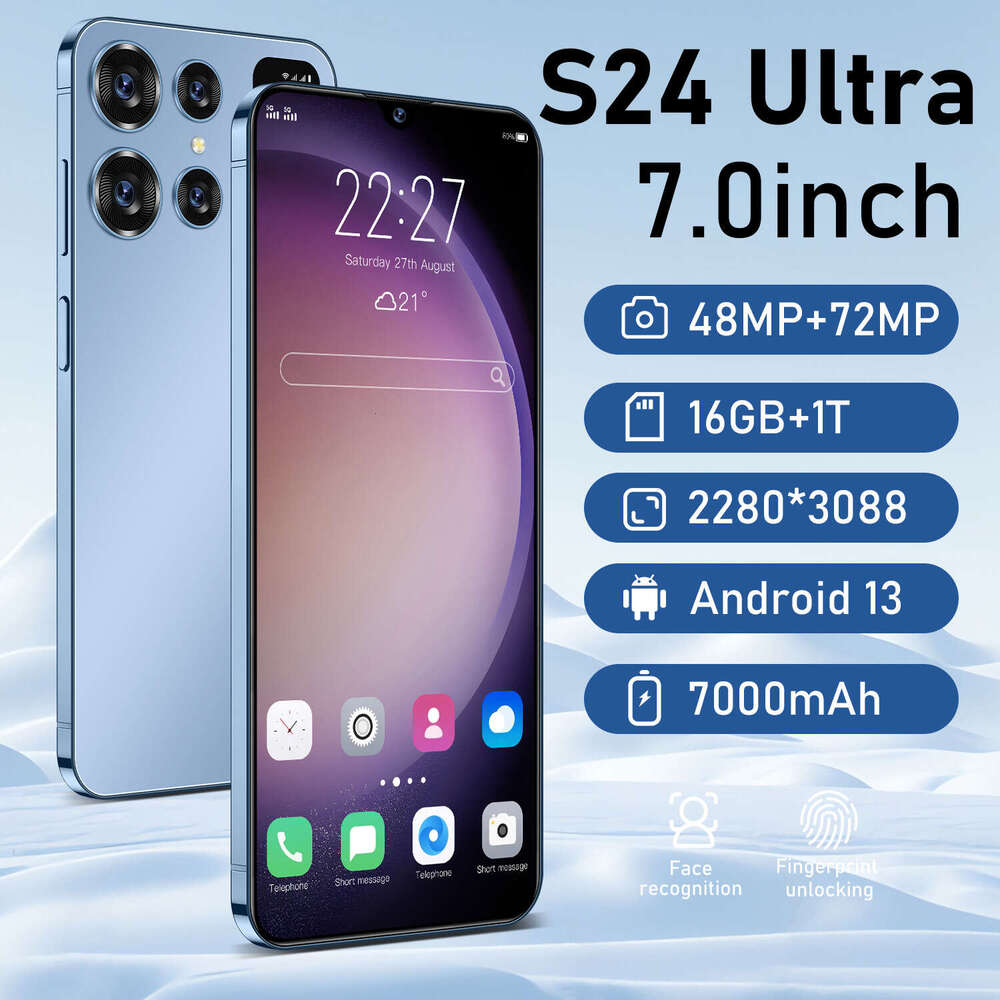 Well known brand S24Ultra cross-border smartphone with 7.0-inch perforated high-definition screen and 16+1T foreign trade wholesale (explosive model) 