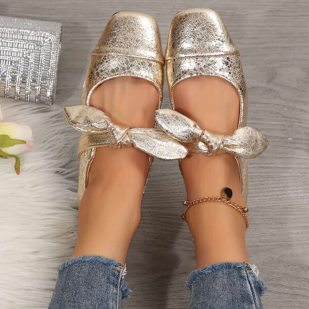 Ladies' Spring/Summer New Fashion Versatile Bow Mary Jane Fairy-Style Comfortable And Stylish Flat Shoes, Women Shoes