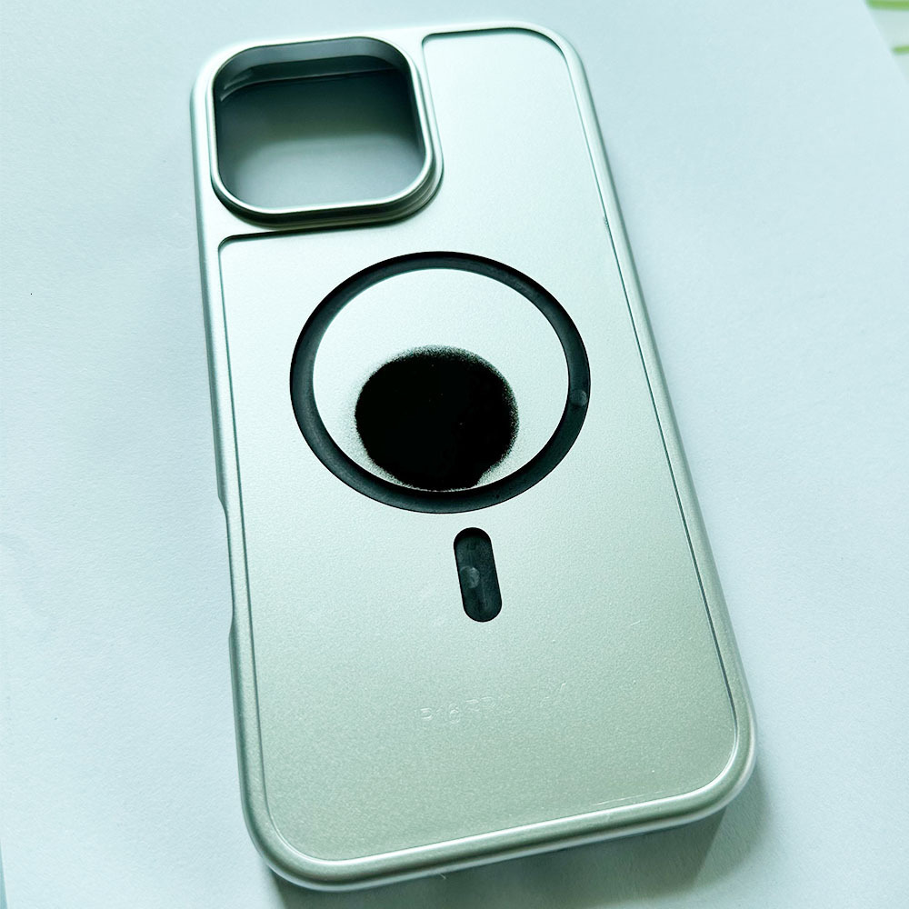 silver Apple 17pro Magnetic Glass Phone Case Material Wholesale Matte Protective Cover iPhone 15promax