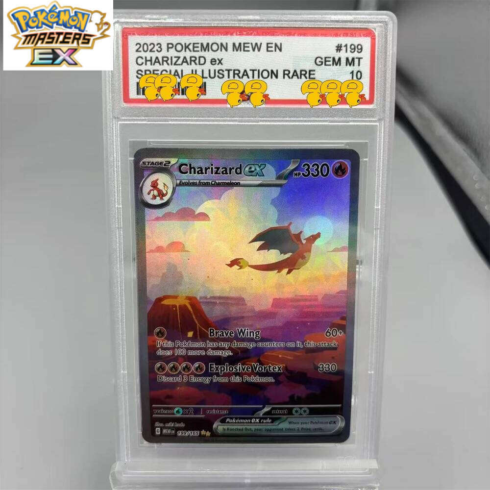 DIY PTCG Collection 2023 MEW EN CHARIZARD ex SPECIAL ILLUSTRATION RARE Copy 10Points Rating Card Game Gift L260114