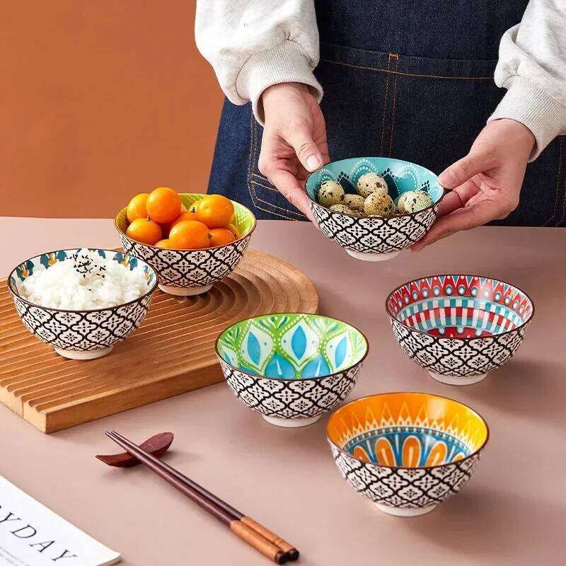 Ceramic Bohemian Underglaze Color New Home Especially Good-Looking Eating Rice Bowl