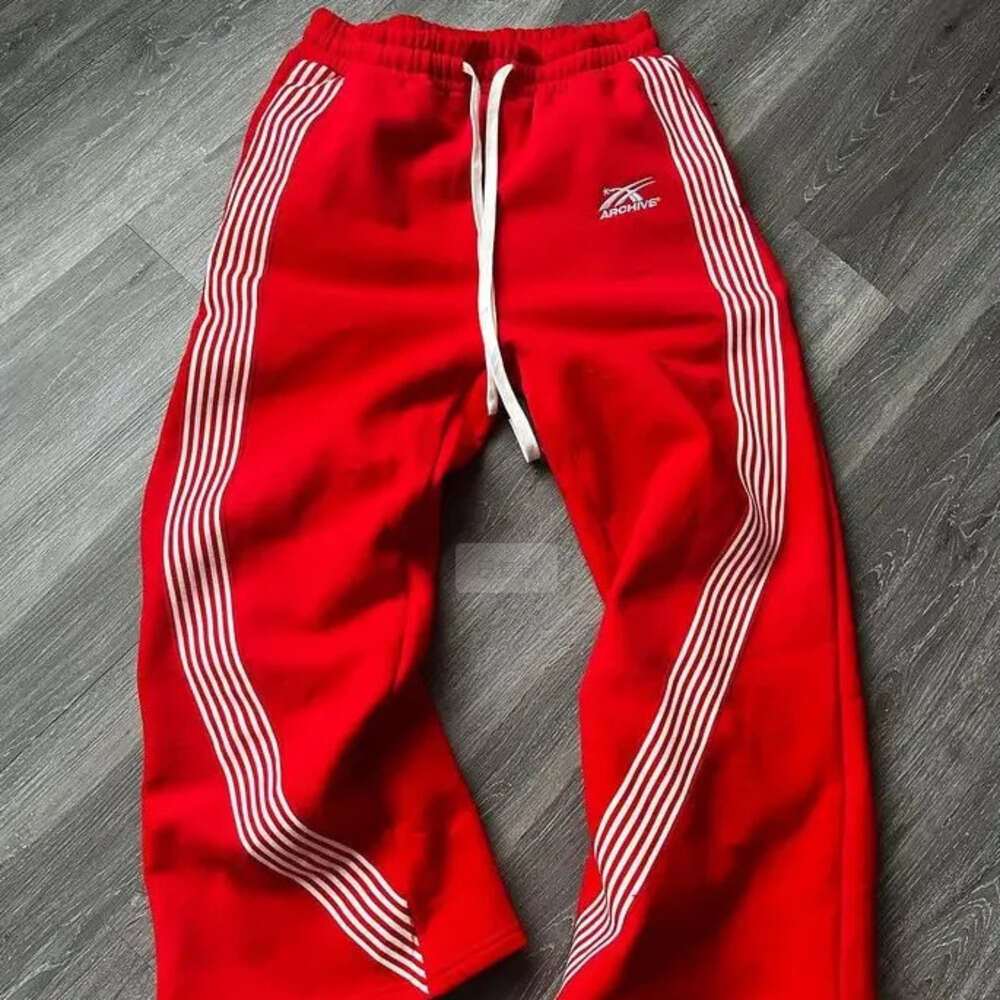 Men's Baggy Sweatpants Side Stripe Casual Streetwear Jogger Pants Multi-Color Men's clothing Printed White