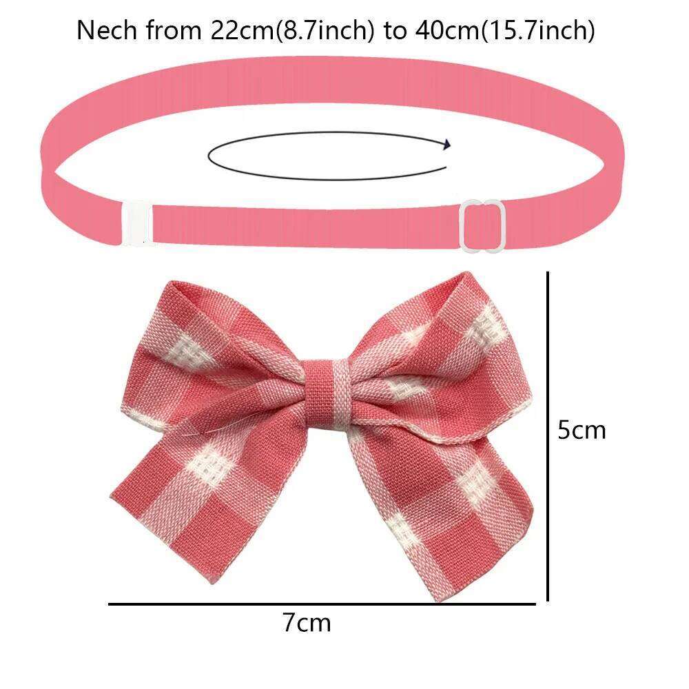 50/100pcs Plaid ties Mini Bowties Adjustable Pets Cat Bow Tie For Small Dogs Fashion Dog Supplies 26W0115