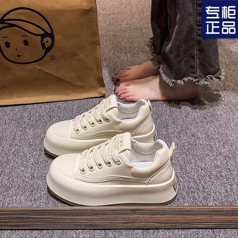 Ddmybagsvip Spring New Korean Style White Women Thick Soled Platform Shoes Casual Versatile Sneakers Flat For Outdoor Shoes