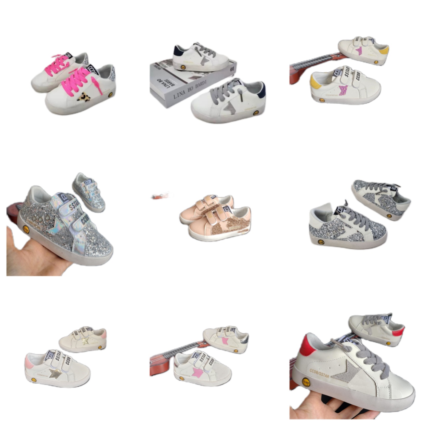 Fashion kids star sneakers INS girls letter printed casual shoes children dirty soft non-slip bottom Flat shoes S5640
