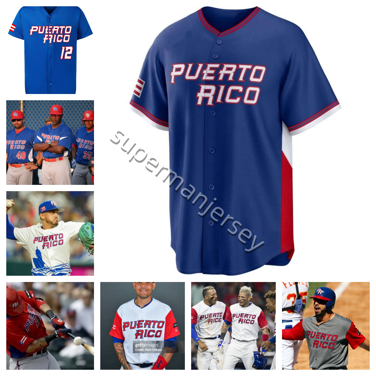 Team Puerto Rico 2026 World Baseball Classic Jerseys WBC Francisco Lindor Carlos Correa Javier Baez Nolan Arenado George Springer men