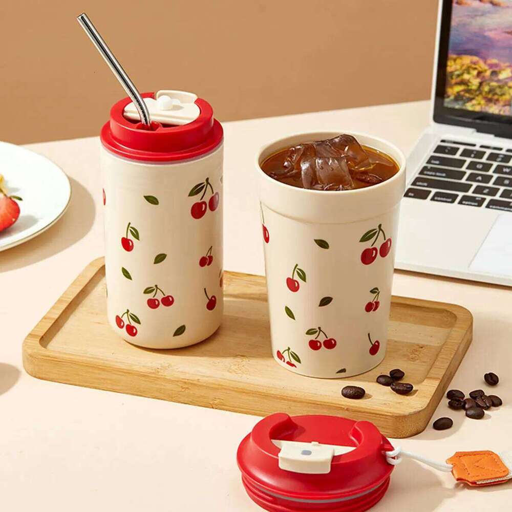 Travel Portable Plastic Mug With Nylon Rope Student Leak Proof Water Cold And Heat-Resistant Milk Coffee Cup