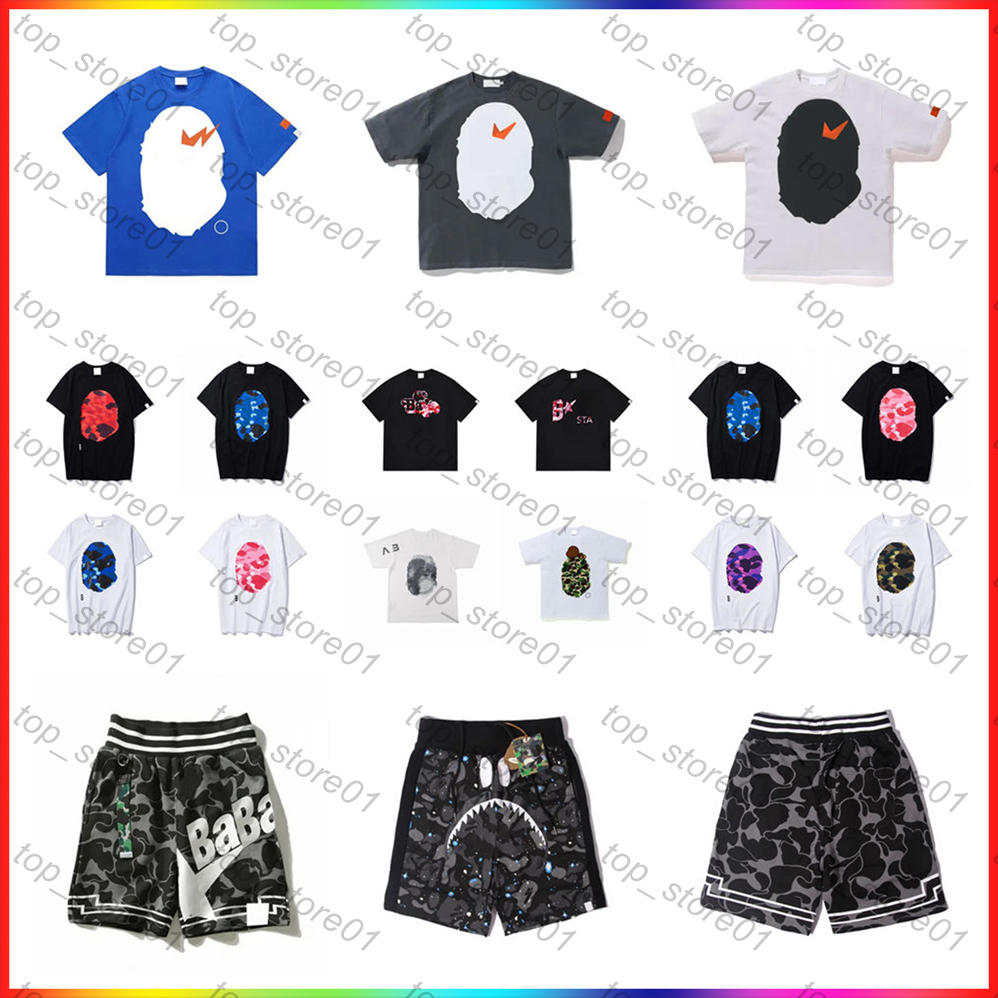 5A designer clothes T Shirts Summer Popular Fashion men clothing Luxurys Men Round Neck Graphic Tee Classic Camouflage Shark T shirts Womens High Street Short Sleeve