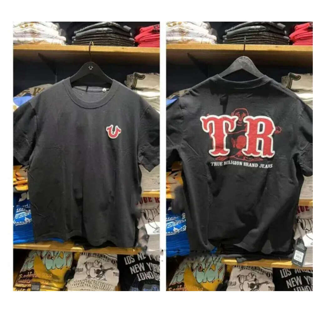 True Relgions T-Shirts For Man Designer T Shirt Round Neck Y2k Classic Graphic Men Tee Cotton Casual Top Streetwear Vintage Soft Breathable True Relgions Clothes 1Fb