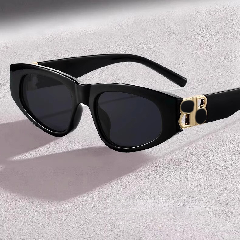 Fashion Geometric Sunglasses UV400 Protection Gold Logo Luxury Gift Set for Women Men Daily Outdoor Stylish Wear