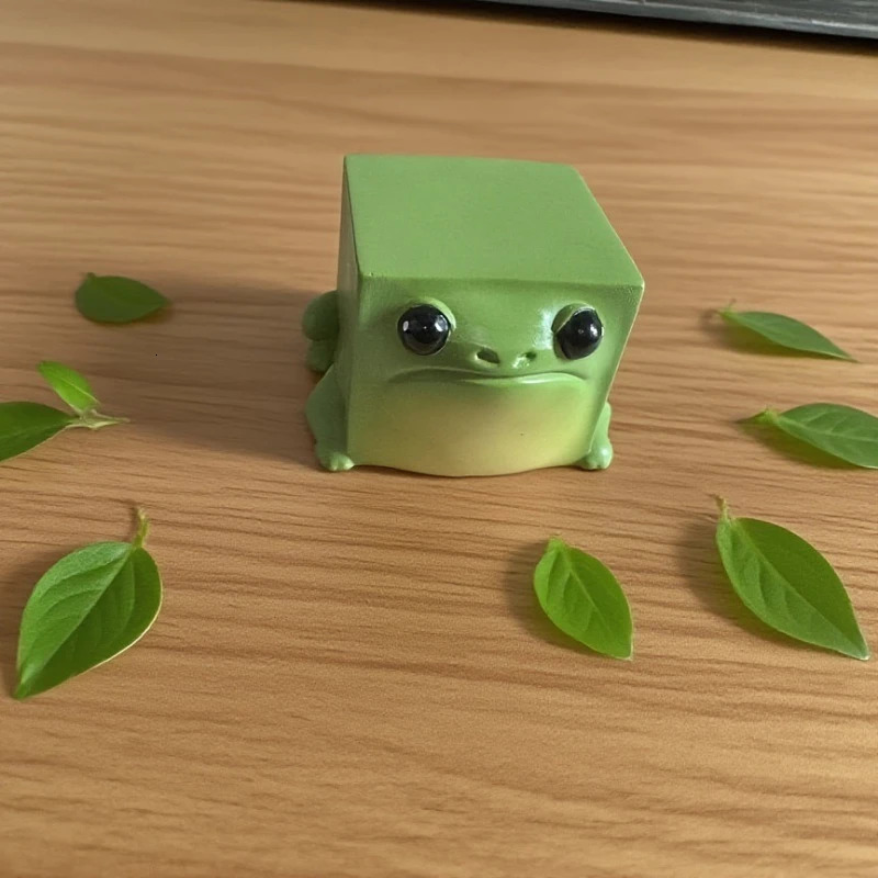 Resin Square Frog Statue Decoration Cute Desktop Suitable As A Durable Animal Gift for Enthusiasts 260114