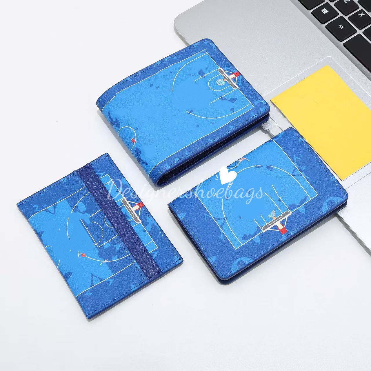 10A Luxury Blue Wallets Classic Fashion Basketball Game Sports Design leather card holder wallet with Famous box