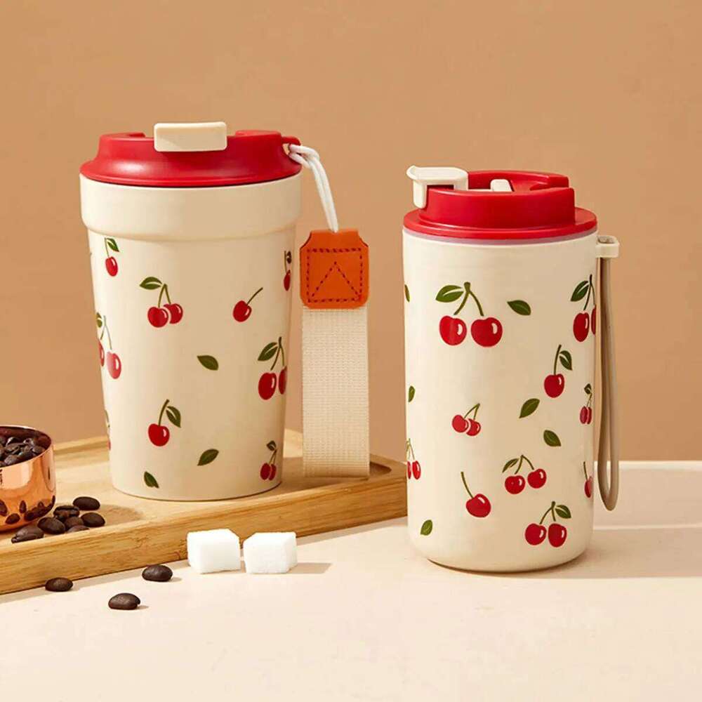Travel Portable Plastic Mug With Nylon Rope Student Leak Proof Water Cold And Heat-Resistant Milk Coffee Cup