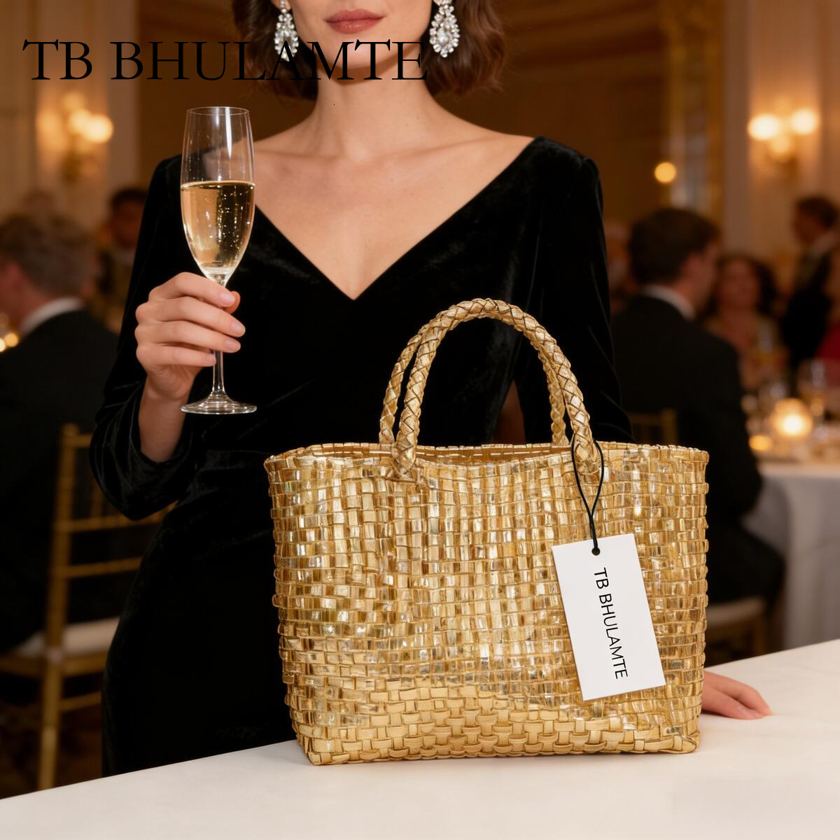 TB BHULAMTE Women's Tote Bag, Handbag, Handwoven Shoulder Bag, Fashionable Underarm Bag, Woven Handcrafted Work Commuter Bag, Ideal for Daily Casual Use Shopping,