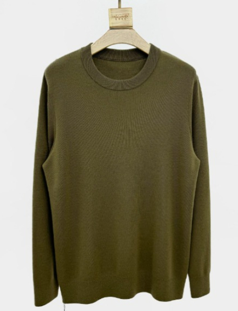 a622 Men Wool Sweater, Four-pin Thick Warm Round Neck and Winter Bottoming