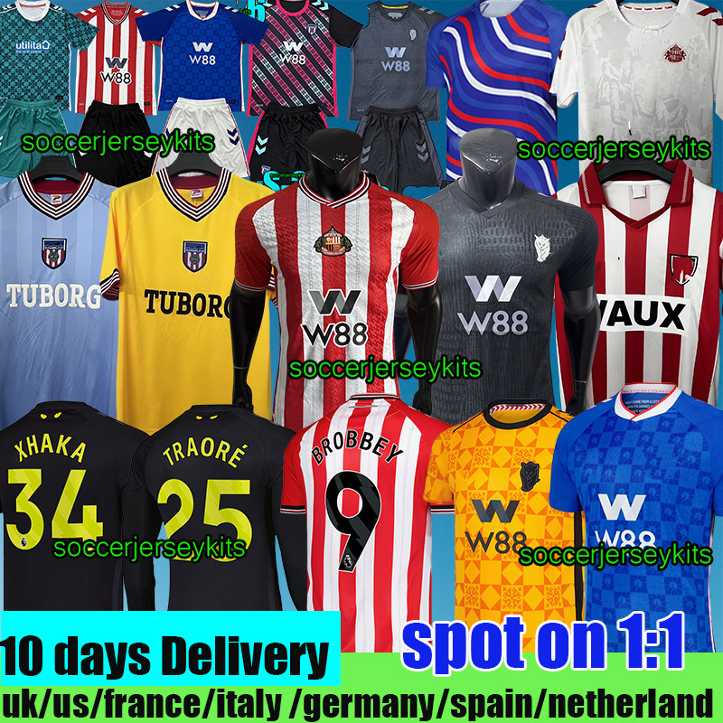 XH A K A sunderland 25 26 football shirts Black Cats Blackout kits Retro Soccer Jerseys safc home away third PRITCHARD safc football shirts long sleeve third stripe