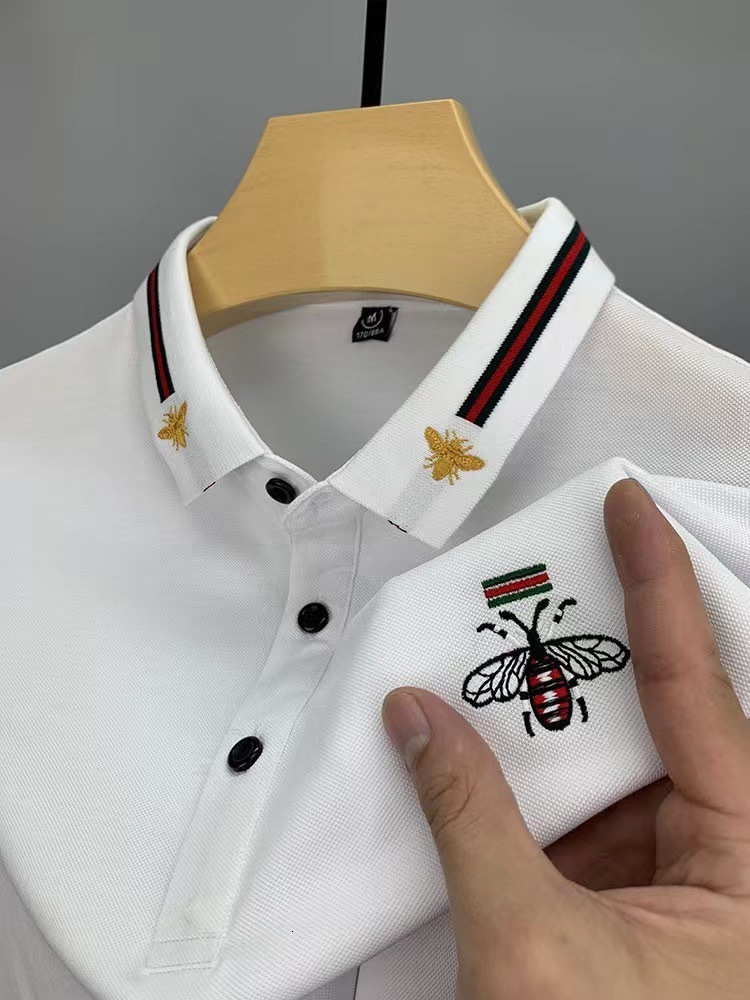 Luxury Brand Designer Clothes Summer Men's Short Sleeve T-Shirt Turn-Down Collar Plus Size Embroidered Polo Shirt Men's Loose Half Sleeve Te