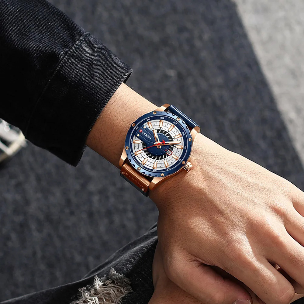 Calendar watch simple business Watches Fashion Leather Wristwatch Casual Quartz Mens Watch Chic Luminous hands Clock 260114