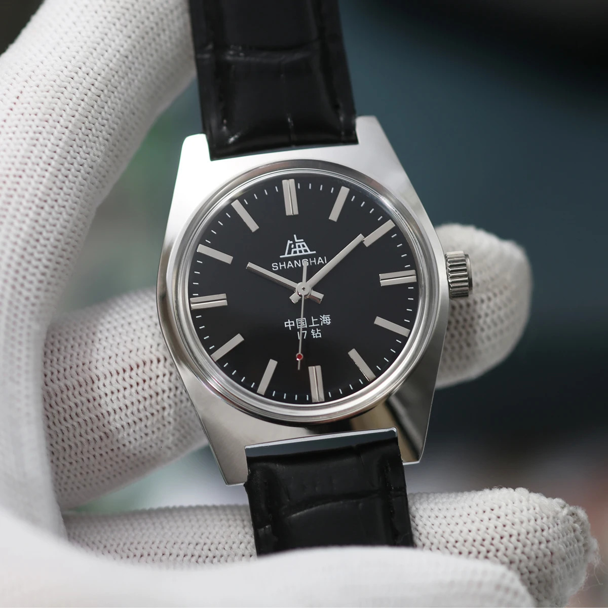 Shanghai 7120 Hand-Wind Mechanical Watch Men 36mm Retro Business Timepiece Classic Simple Look 260114